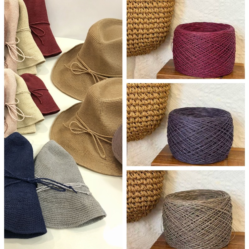 Crochet Bag Raffia - خيط قطني ناعم للغاية بوزن 250