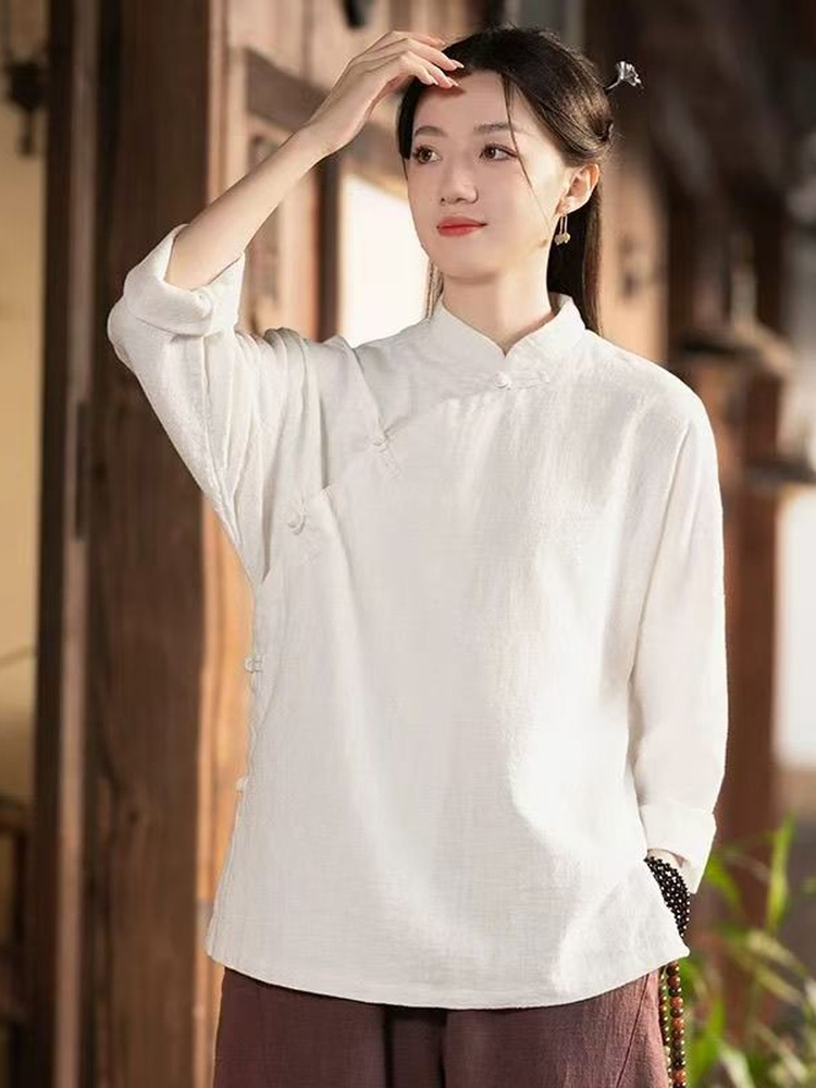 طقم قميص فضفاض بأكمام طويلة من - مراجعة Linen Pant Wide وسعره