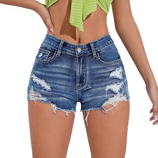 شورت جينز نسائي بخصر عالٍ وحوا - مراجعة Shorts Denim Frayed وسعره